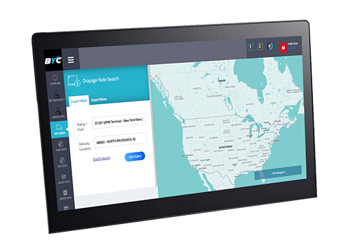 Tablet with US map featuring BYC platform