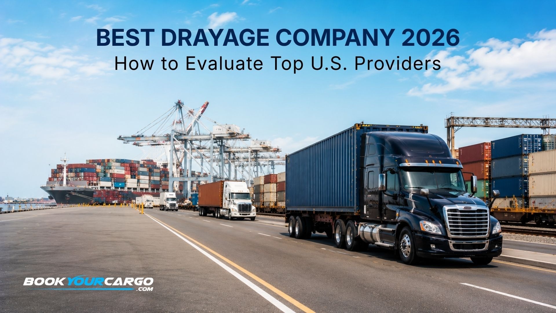National drayage company evaluation in the United States with container trucks, port and rail infrastructure, live visibility, carrier capacity, SLA performance, compliance, and pricing transparency for importers, freight forwarders, and NVOCCs in 2026.